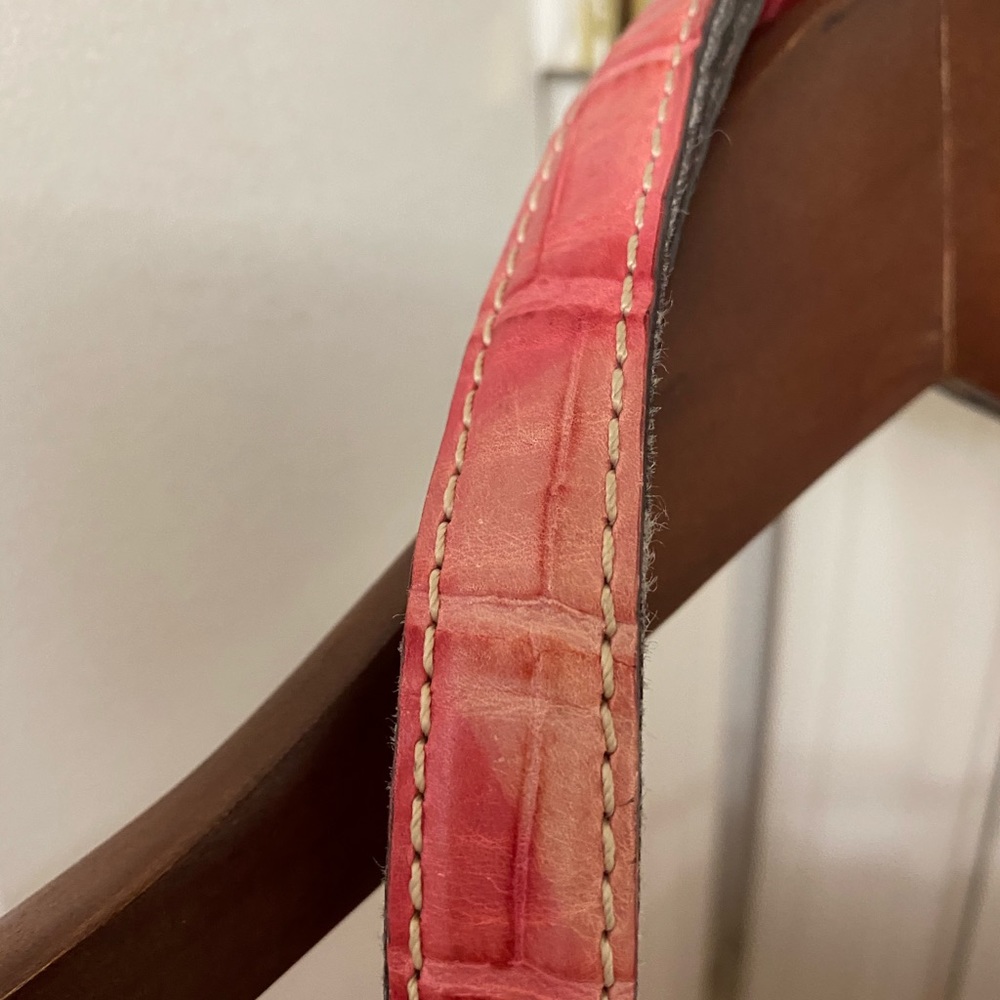 Dooney & Bourke Pink Croc Leather Shoulder Handbag - Picture 6 of 9